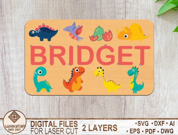 Download Custom Name Dinosaurs Puzzle Laser Cut - Laser cut Collection