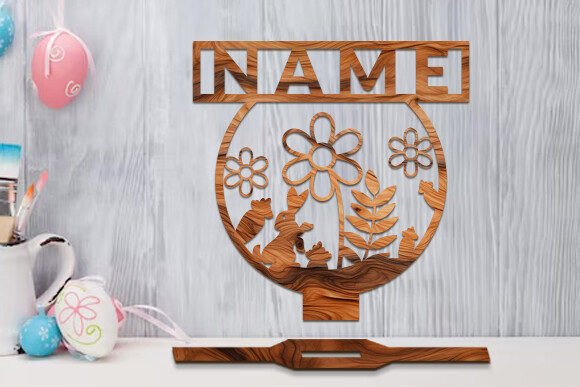 Download Easter Stands Name Sign Laser Cut SVG - Laser cut Collection