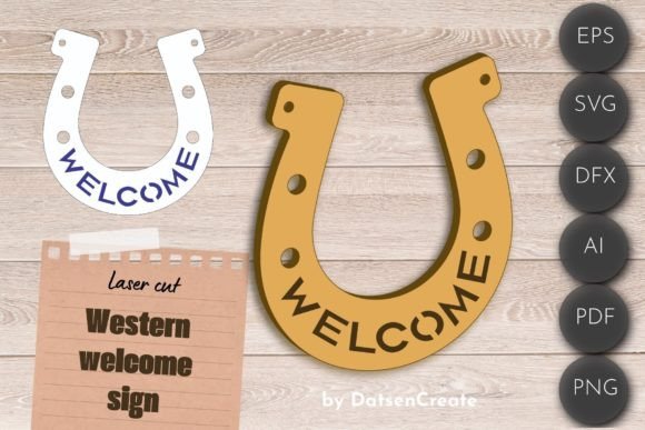 Download Western Welcome Sign, Cowboy Laser Cut - Laser cut Collection