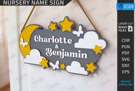 Download Nursery Name Sign Laser Cut | Home Decor - Laser cut Collection