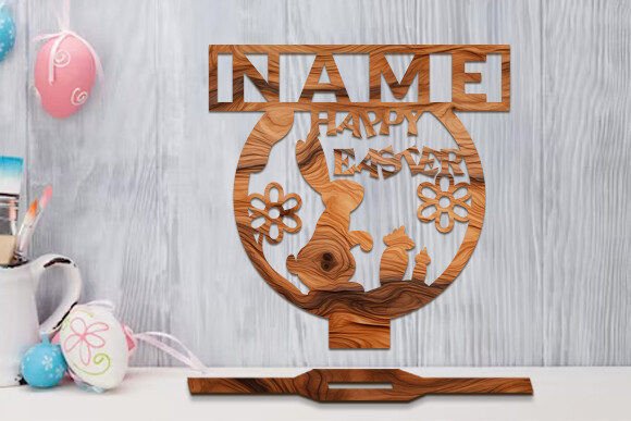 Download Easter Stands Name Sign Laser Cut SVG - Laser cut Collection