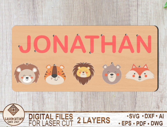 Download Jonathan Name Animal Puzzle Laser Cut File - Laser cut Collection