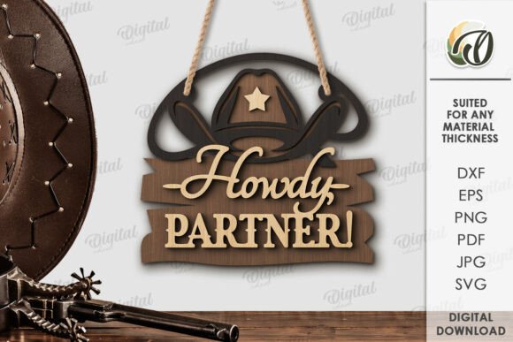 Download Cowboy Welcome Sign Laser Cut - Laser cut Collection