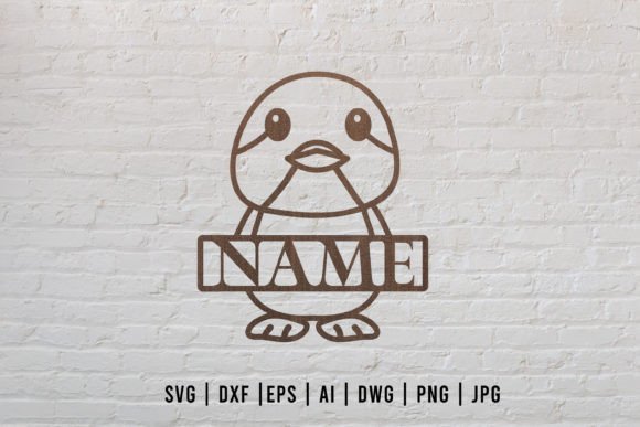 Download Penguin Laser Cut Name Sign - Laser cut Collection