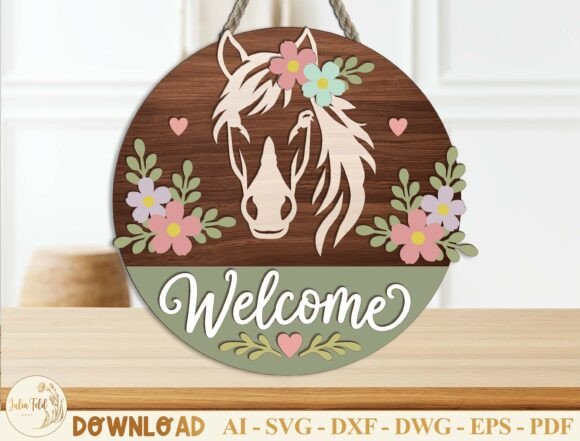 Download Horse Welcome Sign Laser Cut File SVG - Laser cut Collection