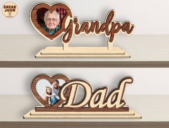 Download Grandpa Dad Photo Frame Laser Cut SVG - Laser cut Collection