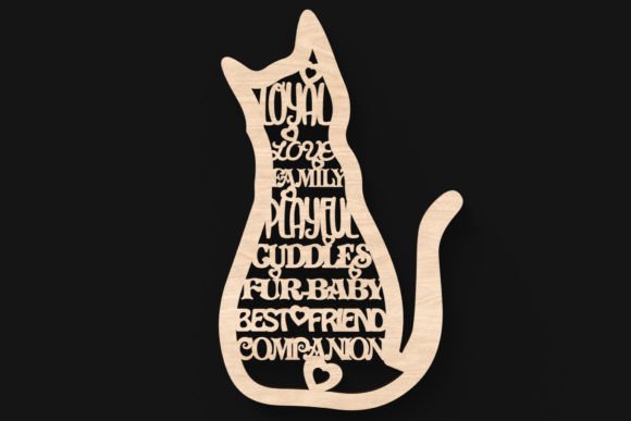 Download Cat Words Sign SVG Laser Cutting File - Laser cut Collection