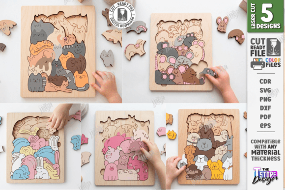 Download Wooden Animal Puzzle Laser Cut Bundle - Laser cut Collection