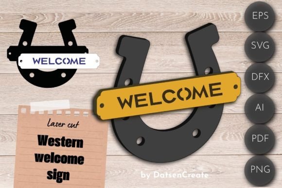 Download Western Welcome Sign, Cowboy Laser Cut - Laser cut Collection
