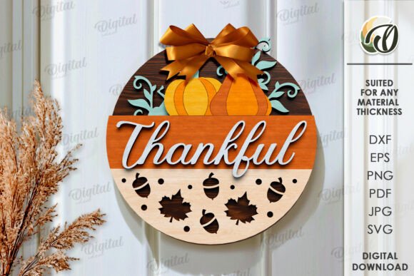 Download Thanksgiving Round Sign Laser Cut - Laser cut Collection