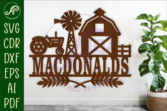 Download Farm Scene Name Sign Svg Laser Cut File - Laser cut Collection
