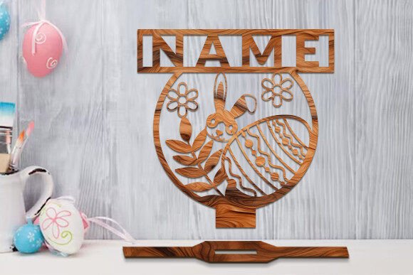 Download Easter Stands Name Sign Laser Cut SVG - Laser cut Collection