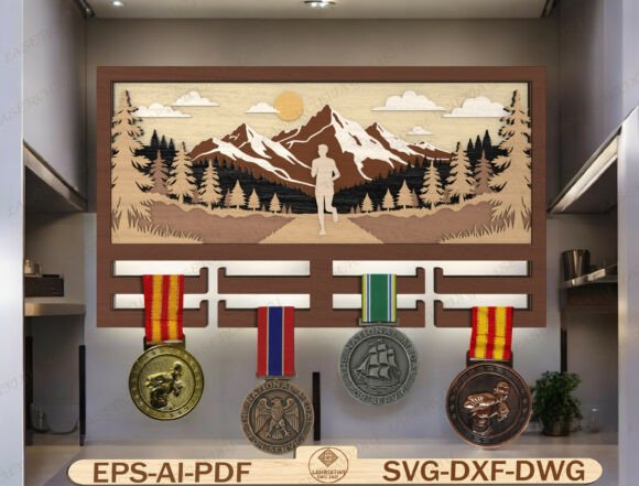 Download Running Medal Holder Laser Cut File - Laser cut Collection