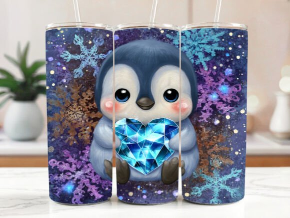 Download Cute Penguins Tumbler Wrap Happy Penguin - Premium Resources
