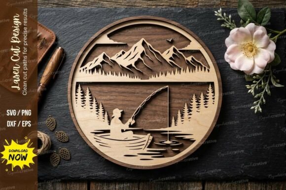 Download Mountain Lake Scene Laser Cut Svg - Laser cut Collection