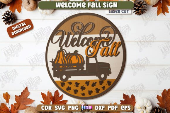 Download Welcome Fall Sign Laser Cut Design - Laser cut Collection