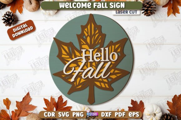 Download Welcome Fall Sign Laser Cut Design - Laser cut Collection