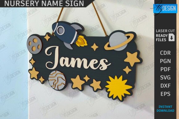 Download Nursery Name Sign Laser Cut | Home Decor - Laser cut Collection