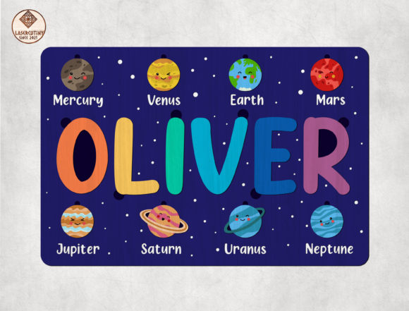 Download Oliver Name Planet Puzzle Laser Cut - Laser cut Collection