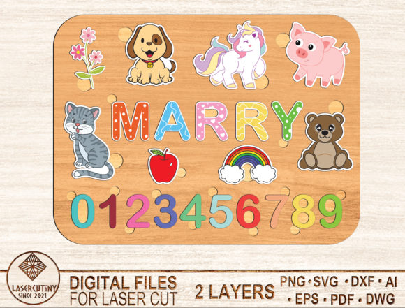Download Custom Name Numbers Puzzle Laser Cut - Laser cut Collection