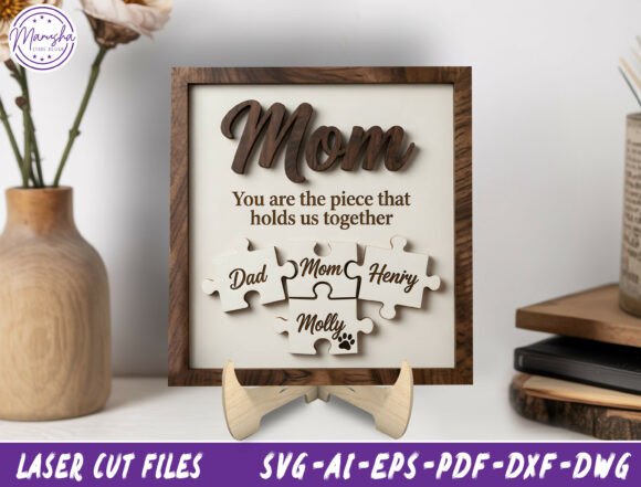 Download Mom Puzzle Sign Laser Cut File SVG - Laser cut Collection