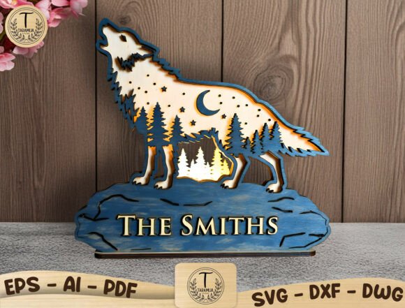 Download Personalized Wolf Forest Wood Laser Cut - Laser cut Collection