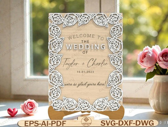 Download Wedding Welcome Sign Laser Cut File - Laser cut Collection