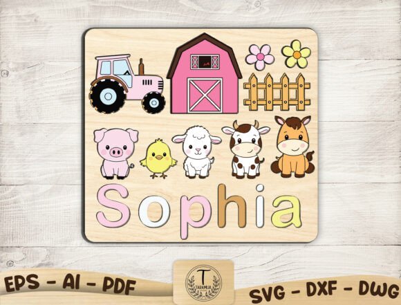 Download Farm Animals Wooden Puzzle Laser Cut Svg - Laser cut Collection