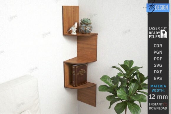 Download Modern Corner Shelf Design Laser Cut - Laser cut Collection
