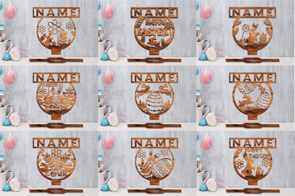 Download Easter Name Sign Stands Laser Cut Bundle - Laser cut Collection