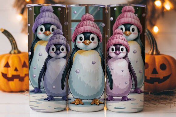 Download Cute Penguins 20oz Tumbler Design - Premium Resources