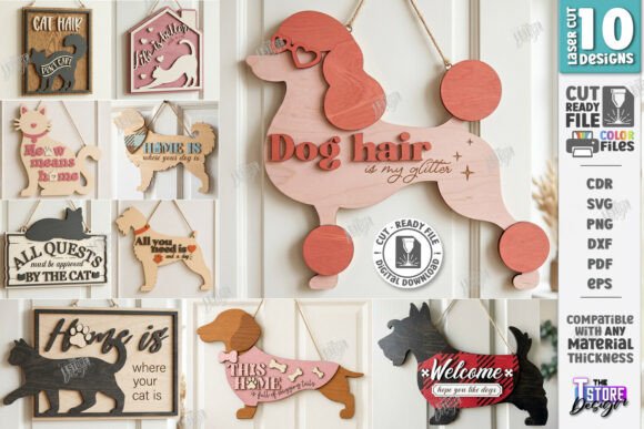 Download Wooden Pet Home Sign Laser Cut Bundle - Laser cut Collection