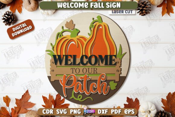 Download Welcome Fall Sign Laser Cut Design - Laser cut Collection