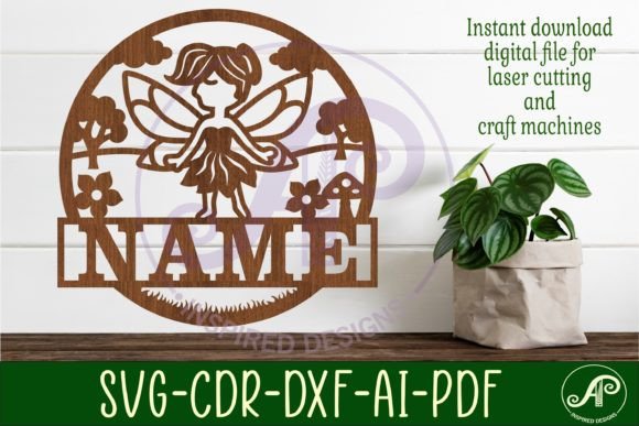 Download Fairy Name Sign Svg Laser Cut Template - Laser cut Collection