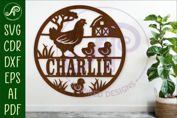 Download Chickens on the Farm Name Sign Laser Cut - Laser cut Collection