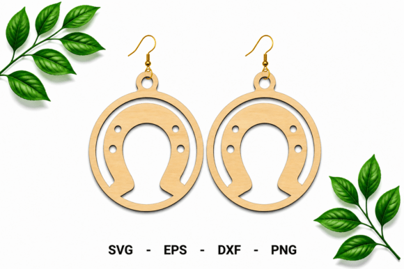Download Wooden Laser Cut Horseshoe Earrings SVG - Laser cut Collection