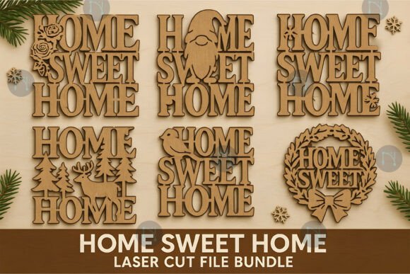 Download Home Sweet Home Laser Cut SVG Bundle - Laser cut Collection