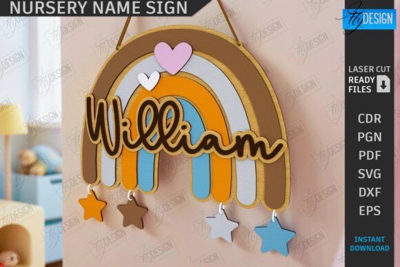 Download Nursery Name Sign Laser Cut | Home Decor - Laser cut Collection