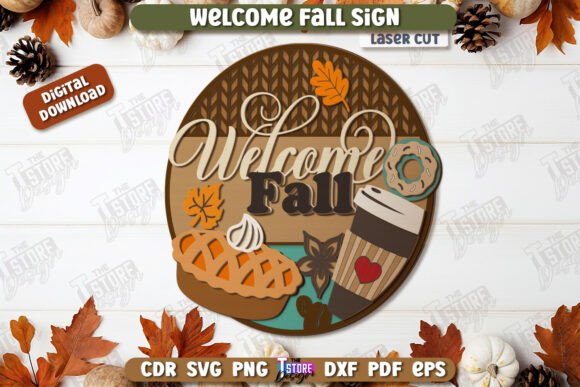 Download Welcome Fall Sign Laser Cut, Farmhouse - Laser cut Collection