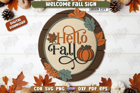 Download Welcome Fall Sign Laser Cut, Farmhouse - Laser cut Collection