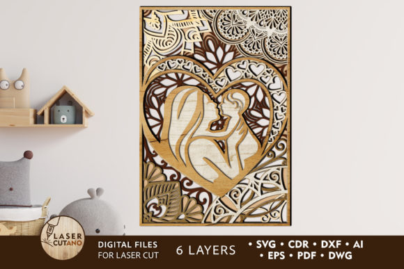 Download MOM BABY Laser Cut Files Mother's Day - Laser cut Collection