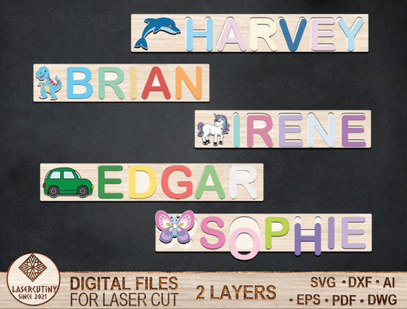 Download Name Puzzle Laser Cut File - Laser cut Collection