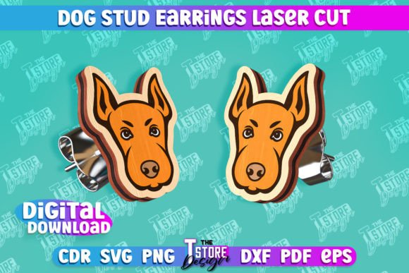 Download Dog Stud Earrings Laser Cut Templates - Cut templates Collection