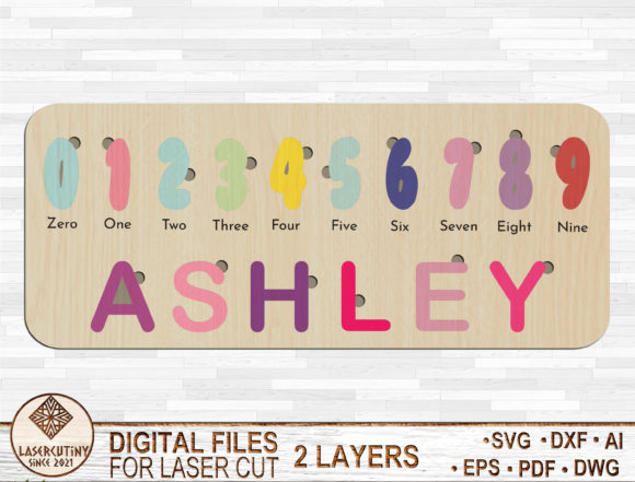 Download Custom Name Number Puzzle Laser Cut File - Laser cut Collection