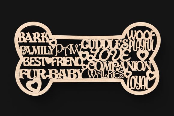 Download Dog Bone Words Sign Svg Laser Cut Files - Laser cut Collection