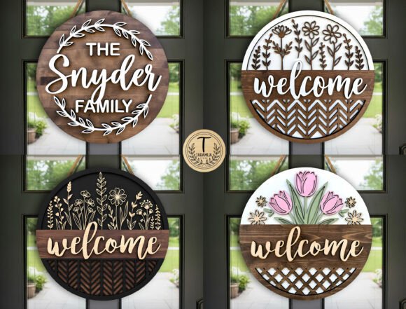 Download Welcome Sign Laser Cut File SVG Bundle - Laser cut Collection