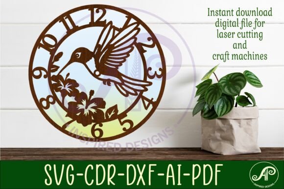Download Hummingbird Wall Clock Laser Cut Files - Laser cut Collection