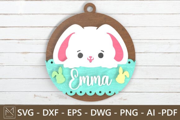 Download Easter Bunny Name Sign - Laser Cut Files - Laser cut Collection