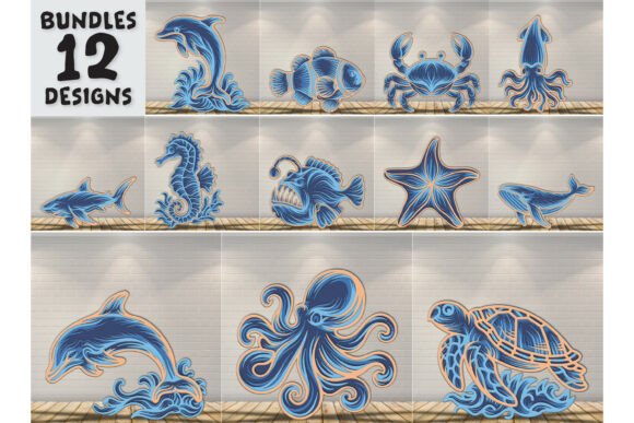 Download Ocean Animals Laser Cut SVG - Marine - Laser cut Collection