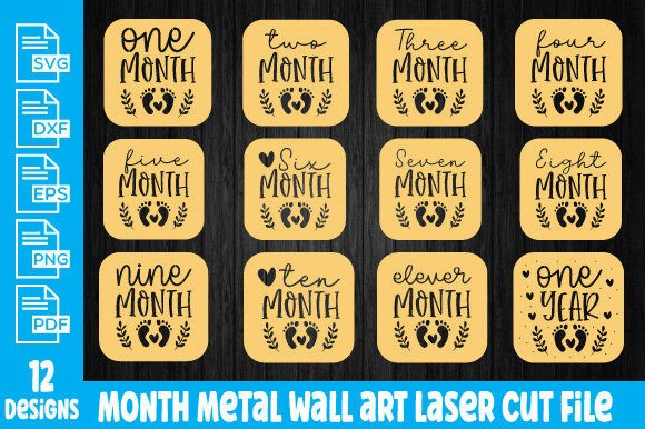 Download Baby Milestone Metal,Laser Cut File Svg - Laser cut Collection